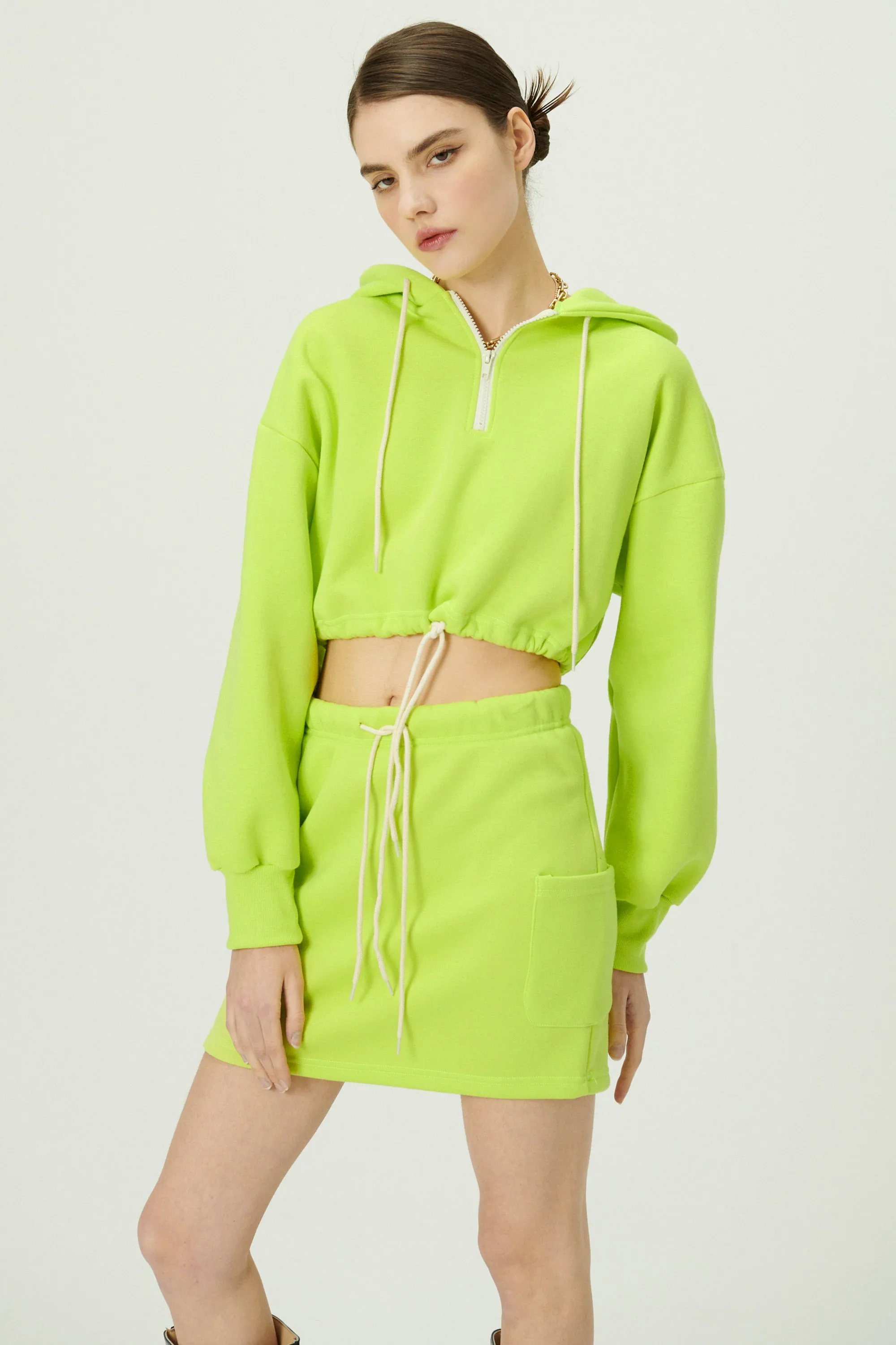 Erica Half Zip Crop Hoodie sold by storets product image thumbnail 3