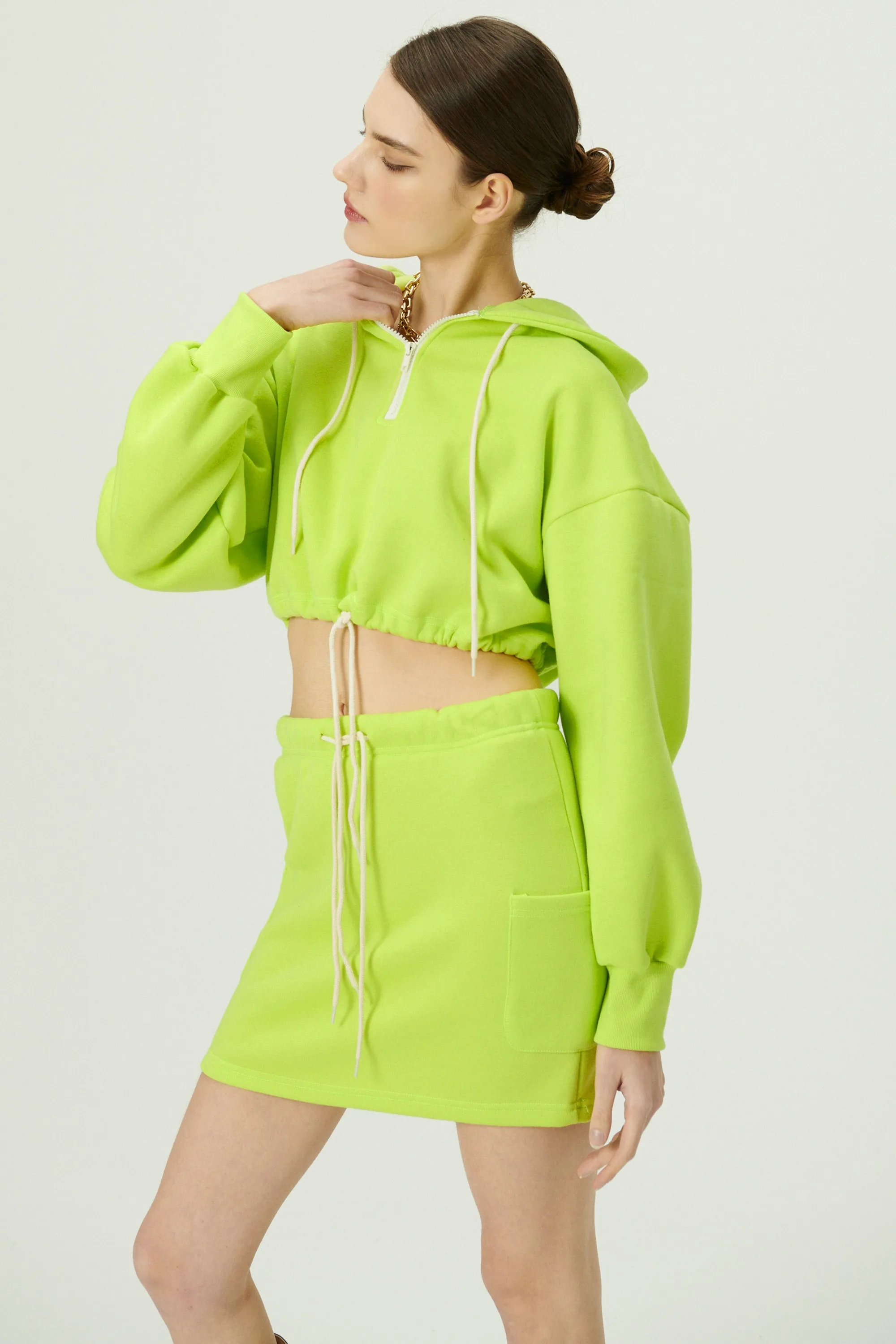 Erica Half Zip Crop Hoodie sold by storets product image thumbnail 4