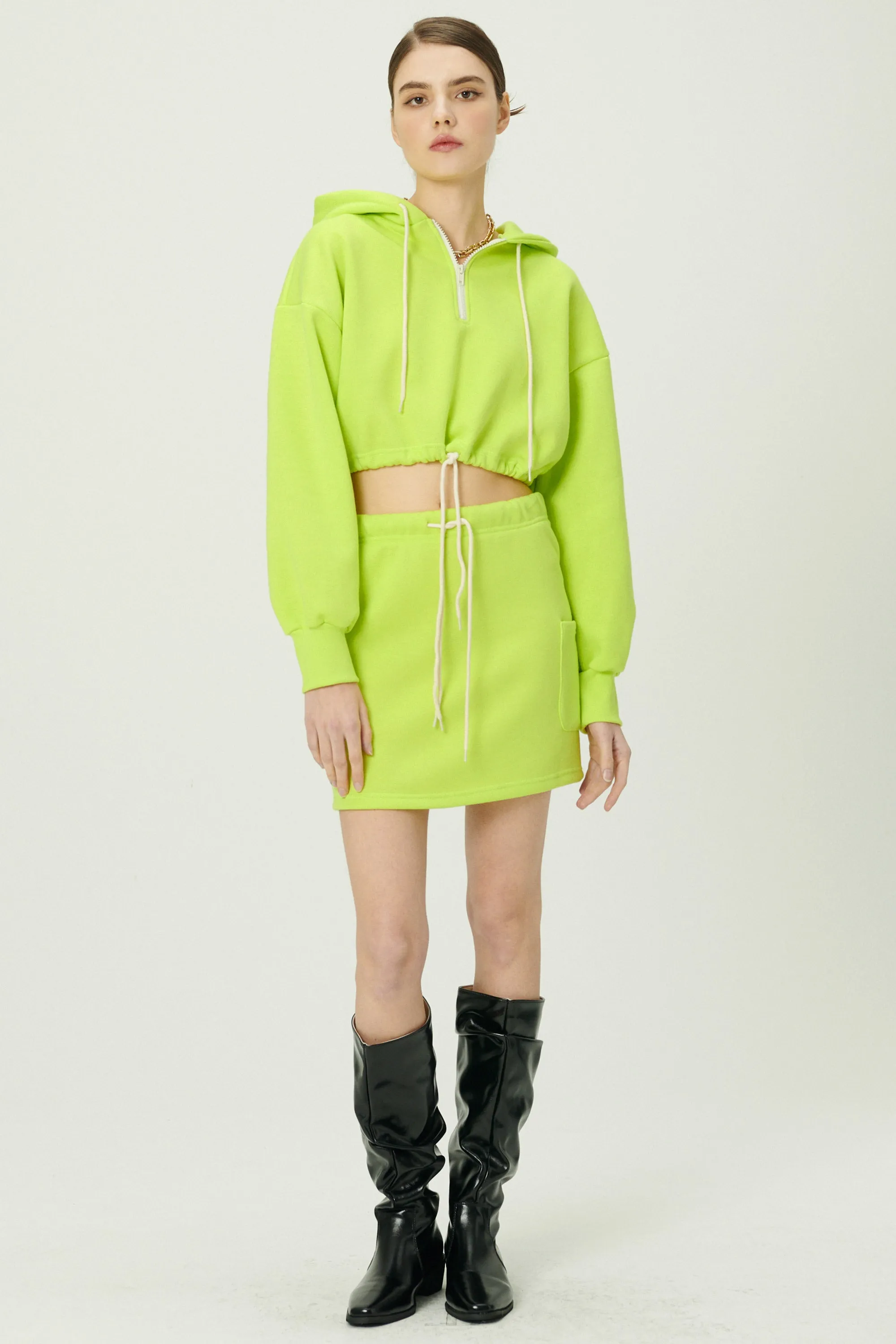 Erica Half Zip Crop Hoodie sold by storets product image thumbnail 2