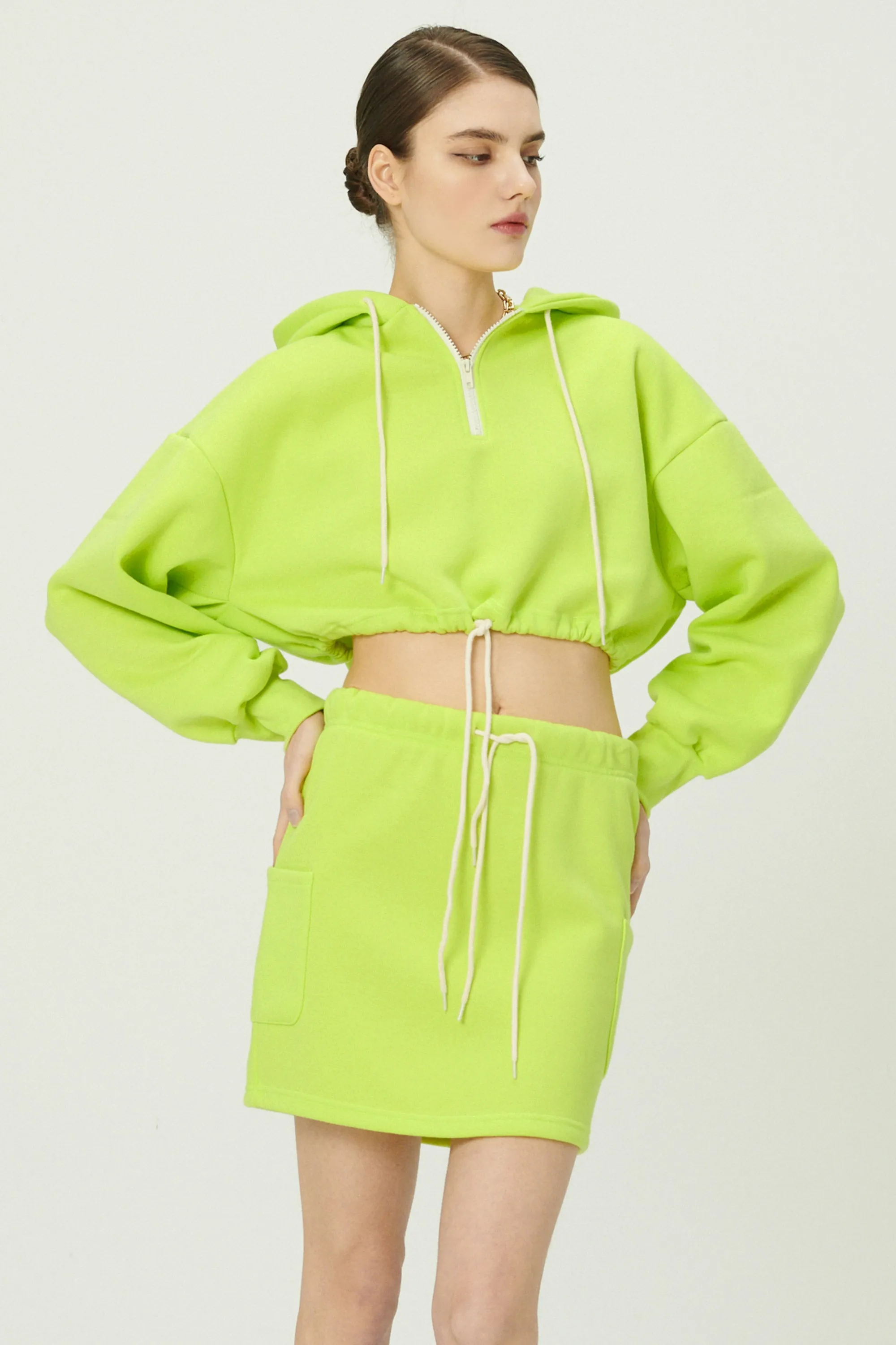 Erica Half Zip Crop Hoodie sold by storets