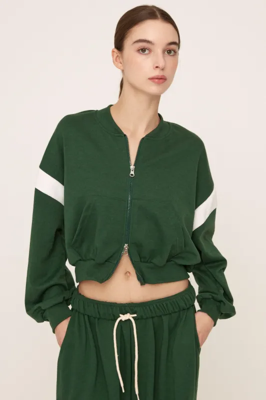 Hailey Cropped Varsity Jacket sold by storets