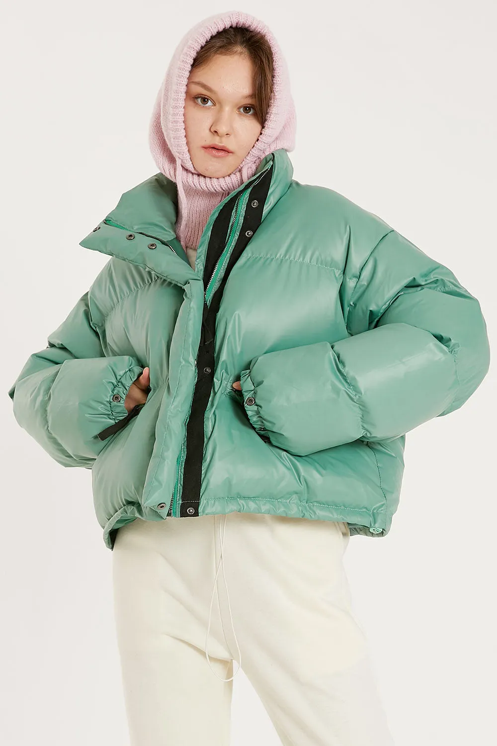 Harlow Faux Leather Puffer Jacket sold by storets product image thumbnail 5