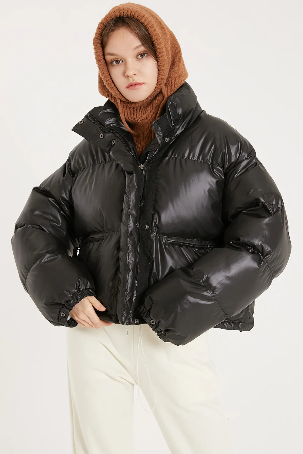 Harlow Faux Leather Puffer Jacket sold by storets product image thumbnail 3