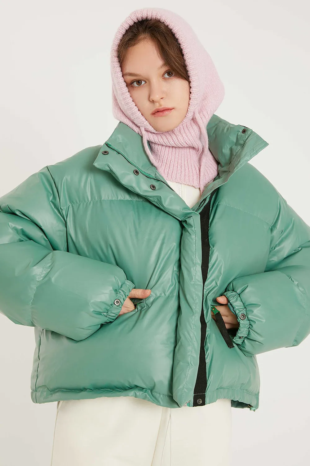 Harlow Faux Leather Puffer Jacket sold by storets product image thumbnail 4