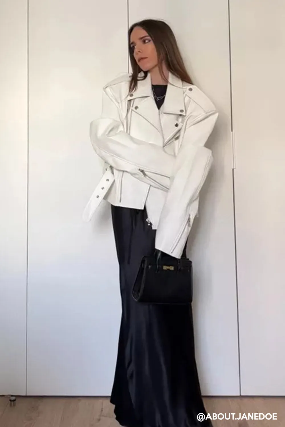 Megan Oversized Rider Jacket sold by storets