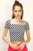 Melanie T-shirt in Checkerboard Print sold by storets