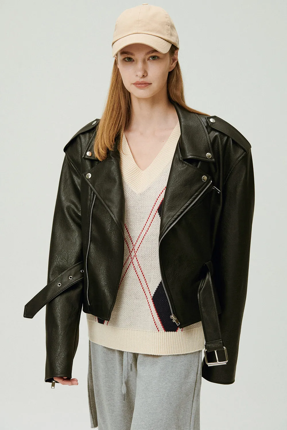 Megan Oversized Rider Jacket sold by storets product image thumbnail 4