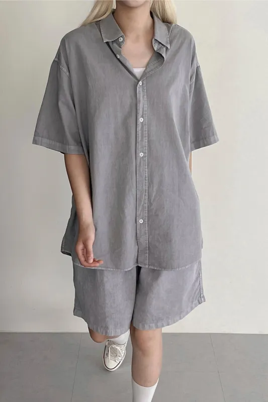 Luna Oversized Washed Shirt sold by storets
