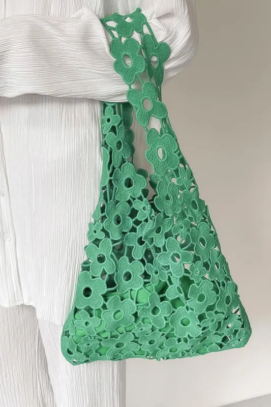 Floral Crochet Tote sold by storets