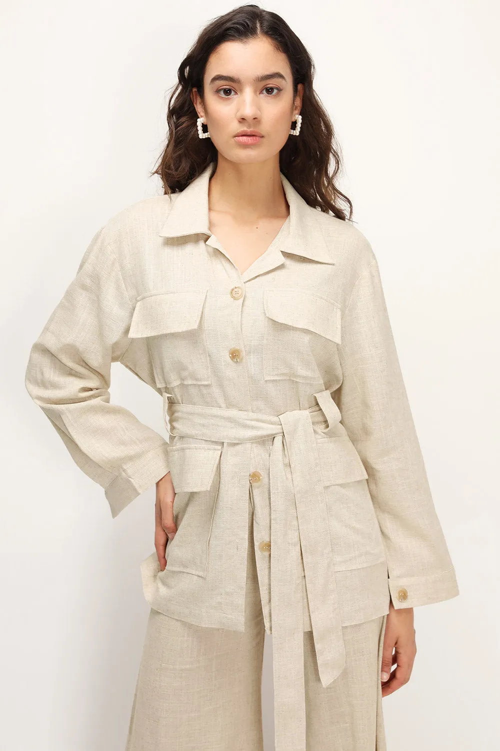 Dani Linen Safari Jacket sold by storets product image thumbnail 4