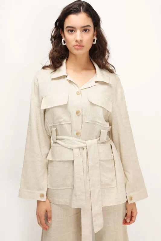 Dani Linen Safari Jacket sold by storets