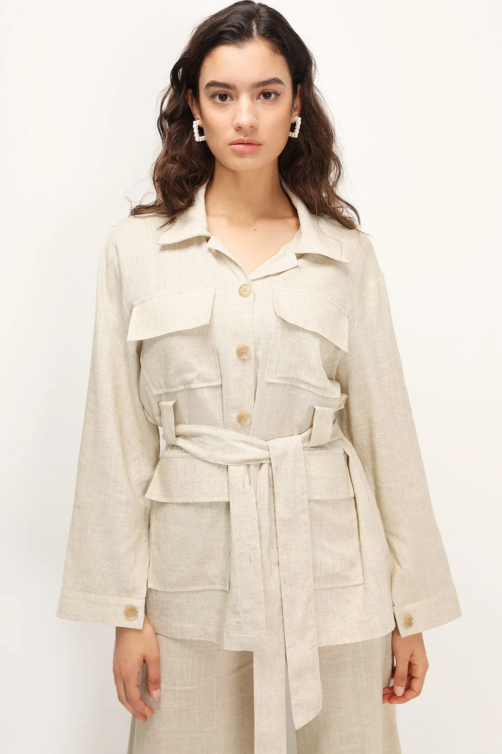 Dani Linen Safari Jacket sold by storets