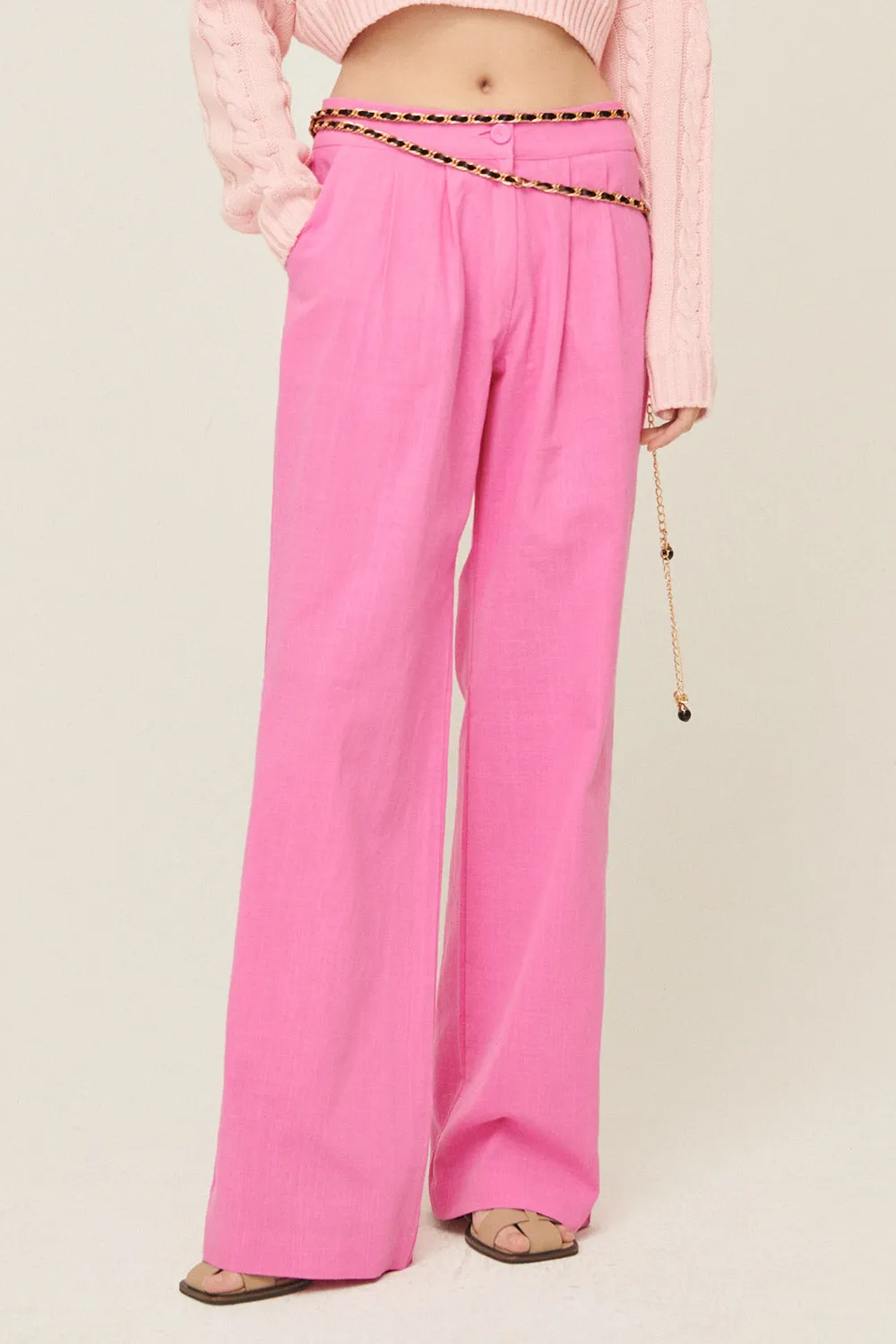 Sabrina Pintucked Wide Pants sold by storets
