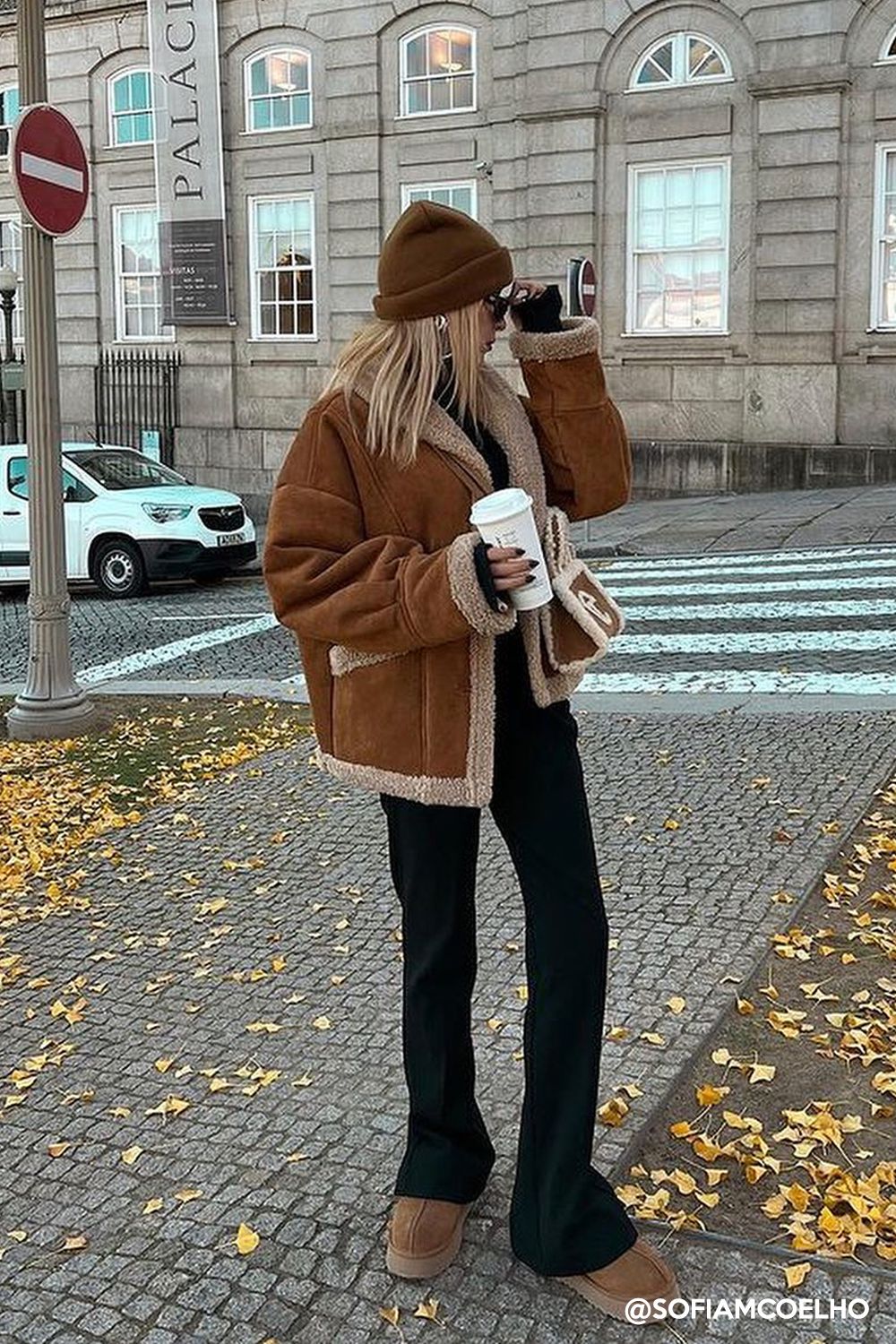 Ava Faux Shearling Jacket sold by storets