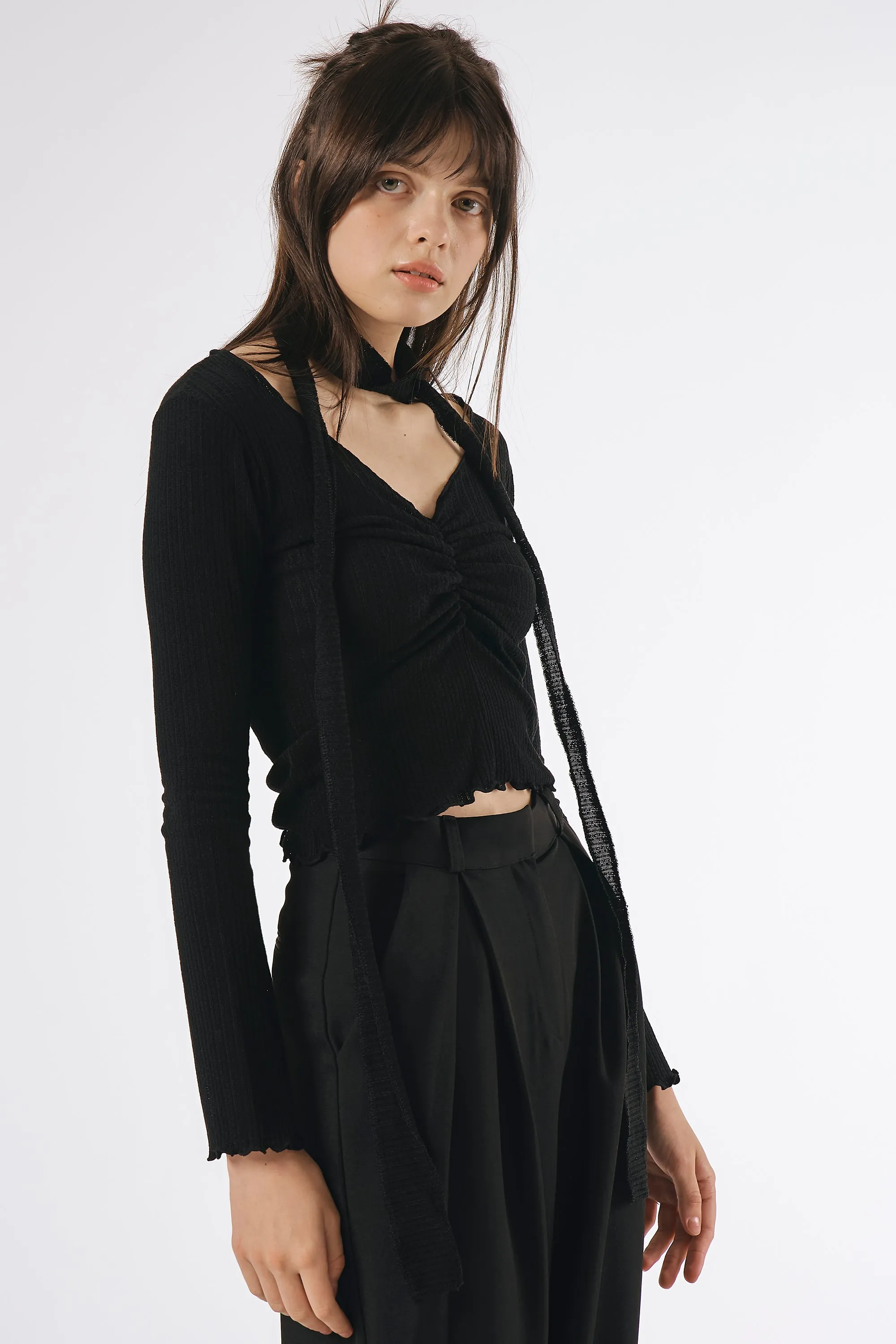 Bailey Ruched Top w/Scarf sold by storets product image thumbnail 2