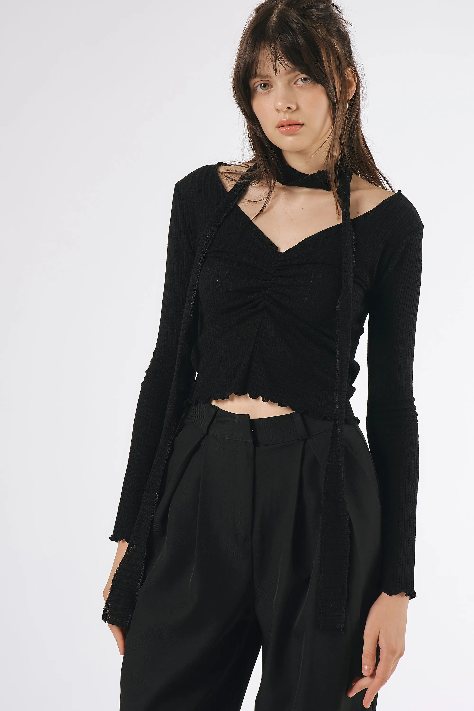 Bailey Ruched Top w/Scarf sold by storets