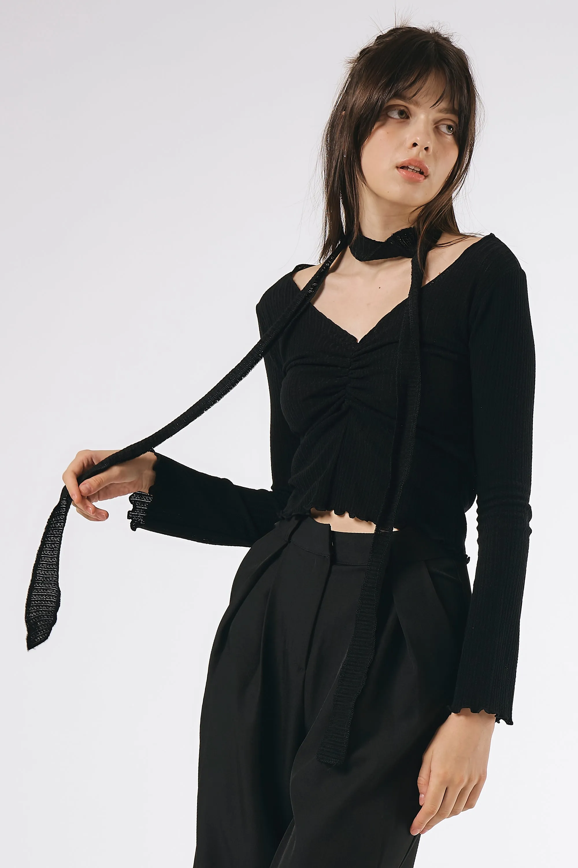 Bailey Ruched Top w/Scarf sold by storets product image thumbnail 3