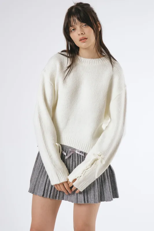 Emily Sweater w/Lace Up Sleeves sold by storets