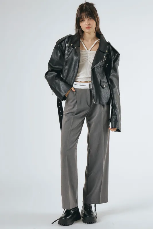 Cathy Contrast Waist Pants sold by storets