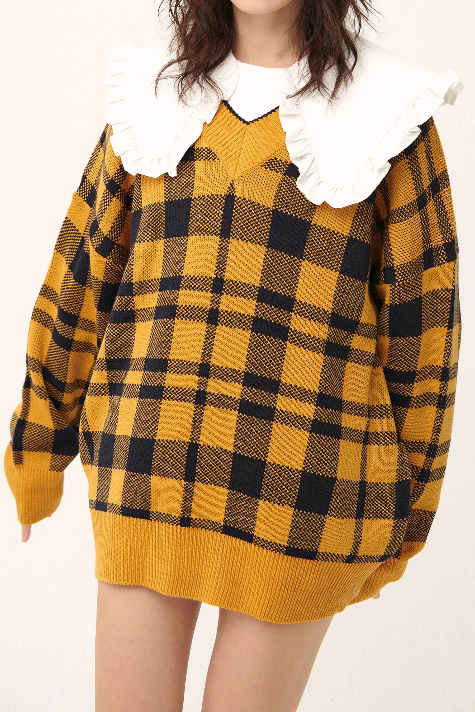 Alexis Oversized Sweater in Plaid sold by storets product image thumbnail 3