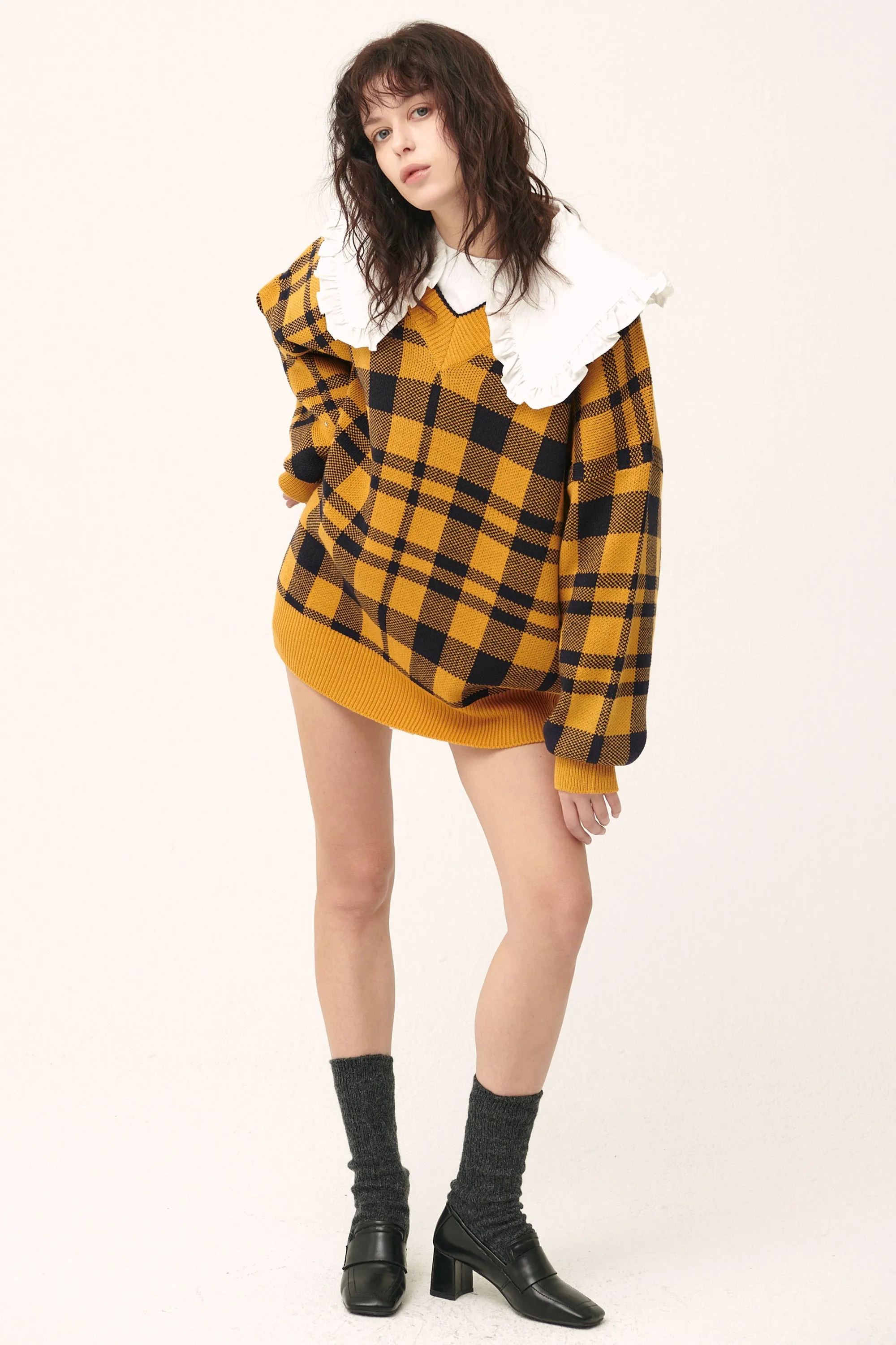 Alexis Oversized Sweater in Plaid sold by storets product image thumbnail 4