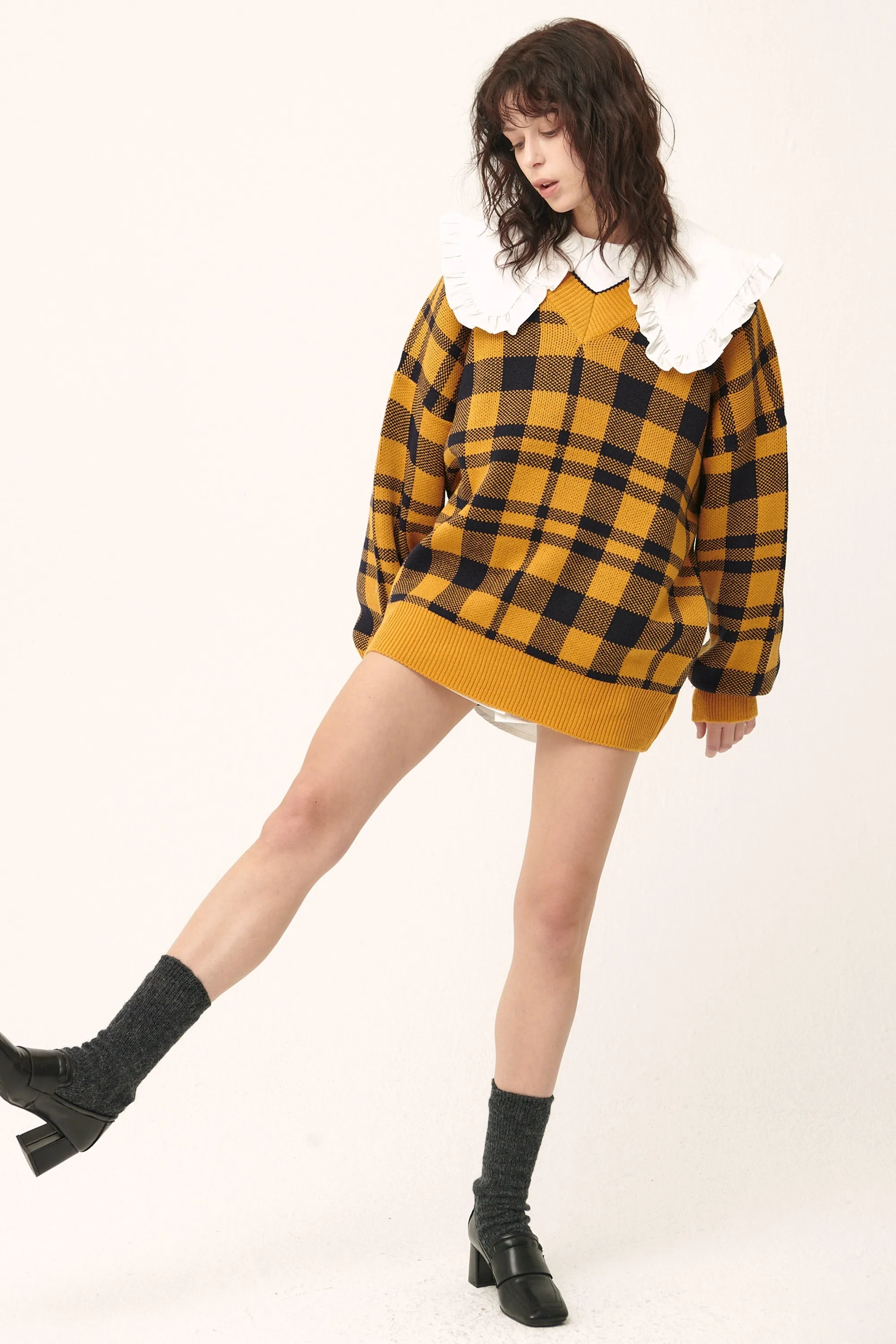 Alexis Oversized Sweater in Plaid sold by storets product image thumbnail 5