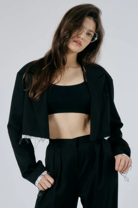 Olive Cropped Blazer sold by storets