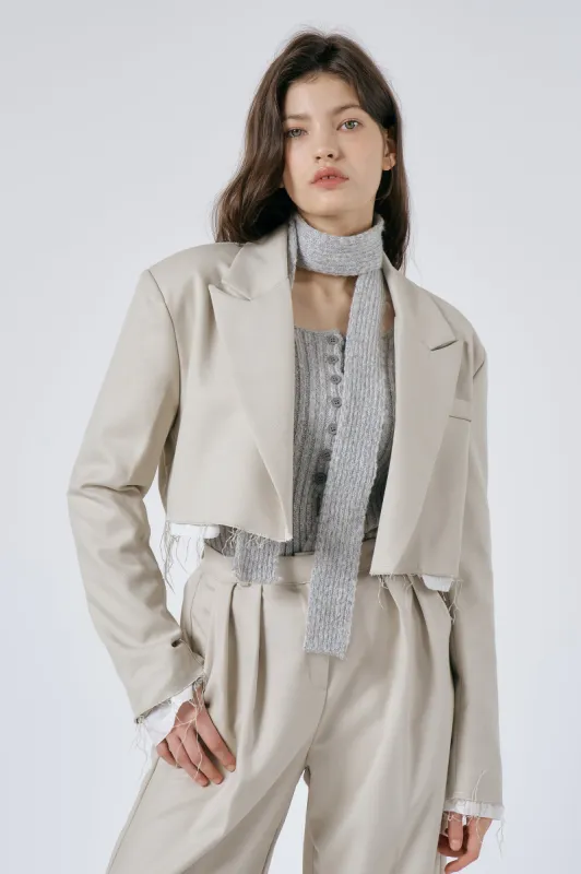 Olive Cropped Blazer sold by storets