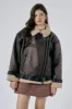 Celina Shearling Aviator Coat sold by storets