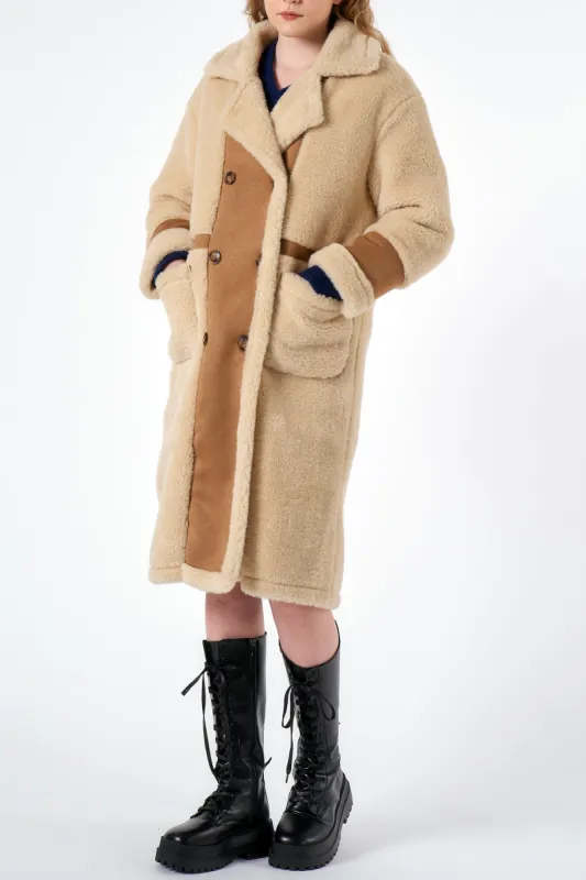 Victoria Shearling Long Coat sold by storets