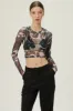 Luci Marble Mesh Top w/Thumbhole sold by storets