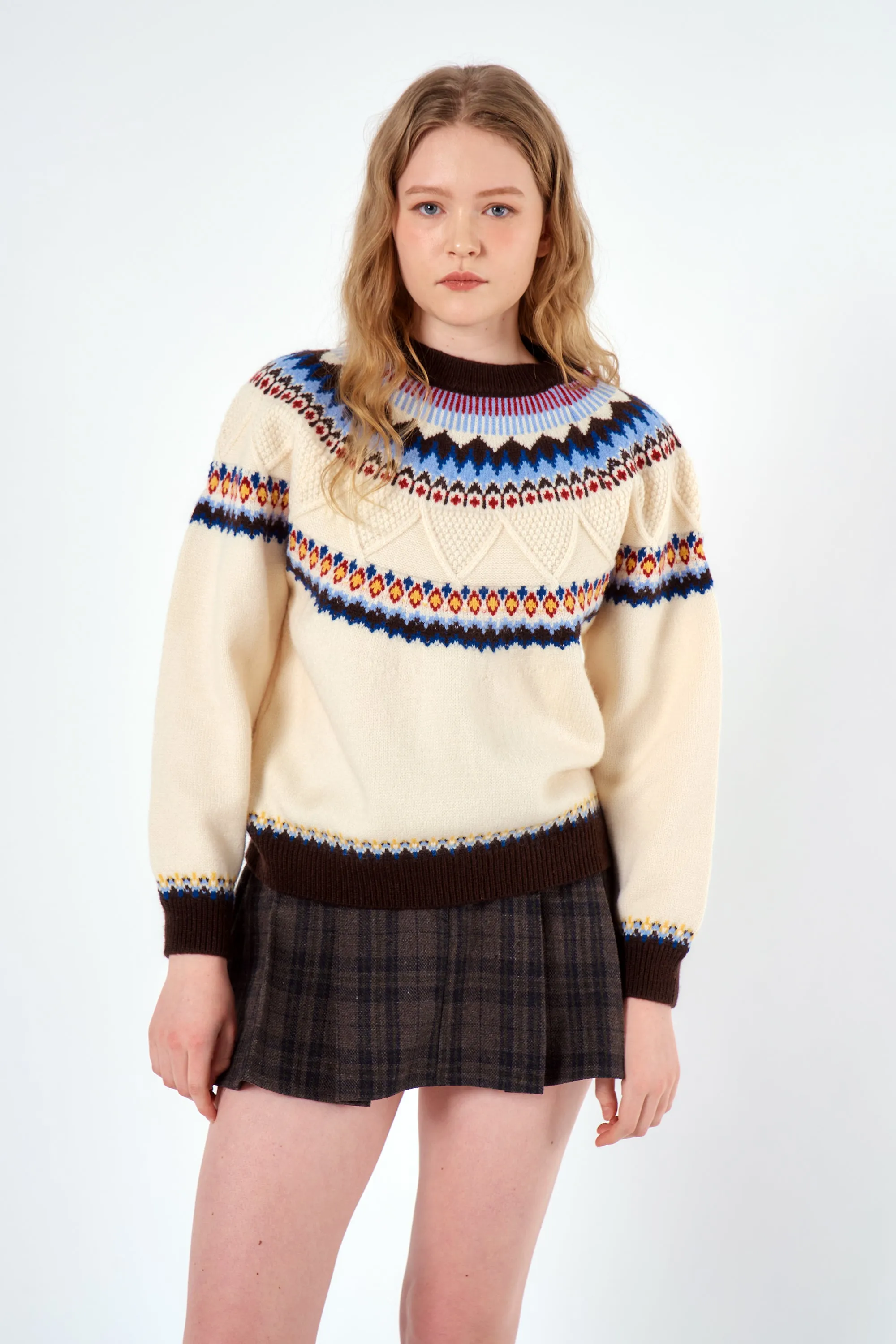 Mindy Intarsia Nordic Sweater sold by storets