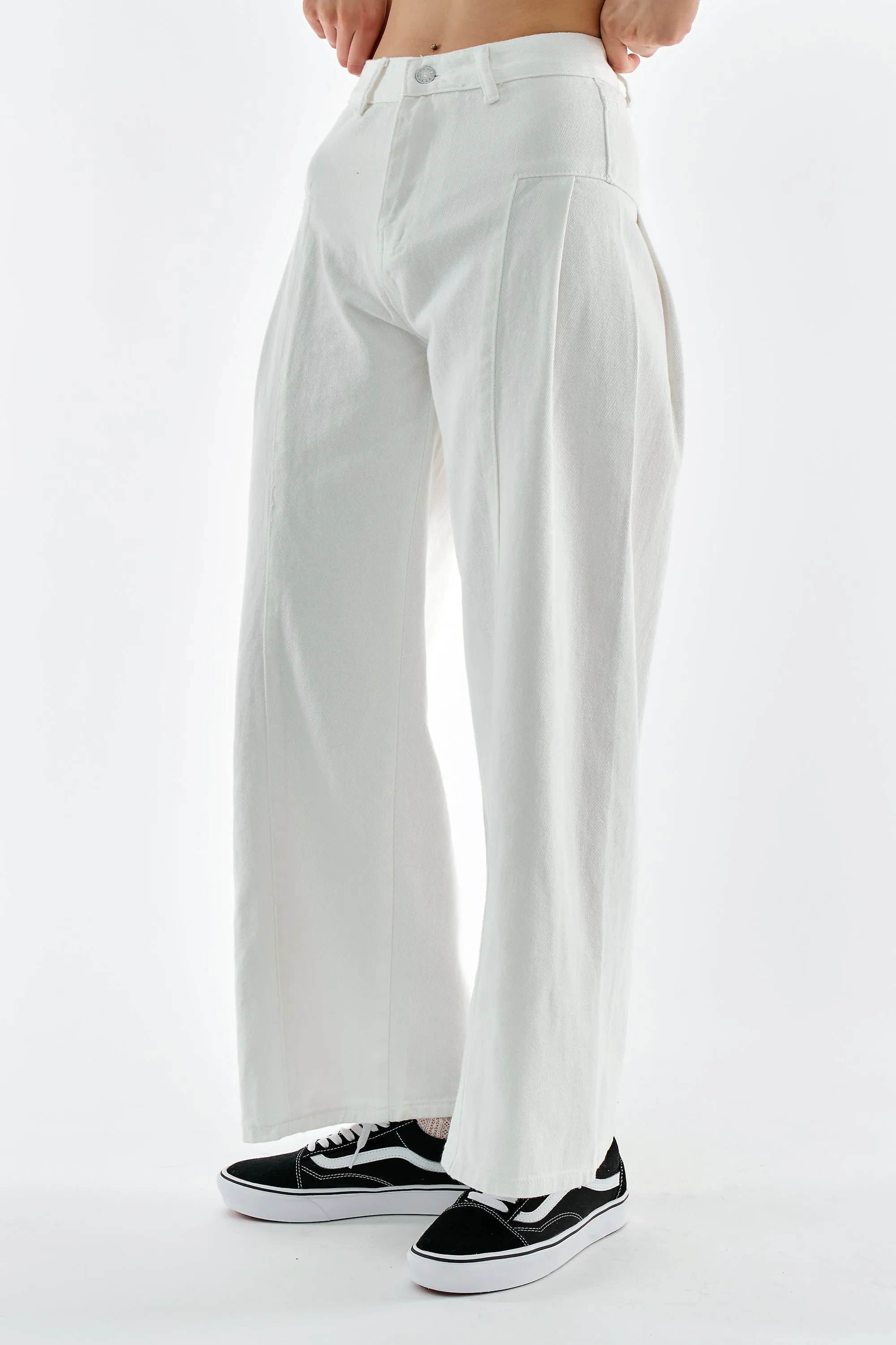Elodie Oversized White Jeans sold by storets