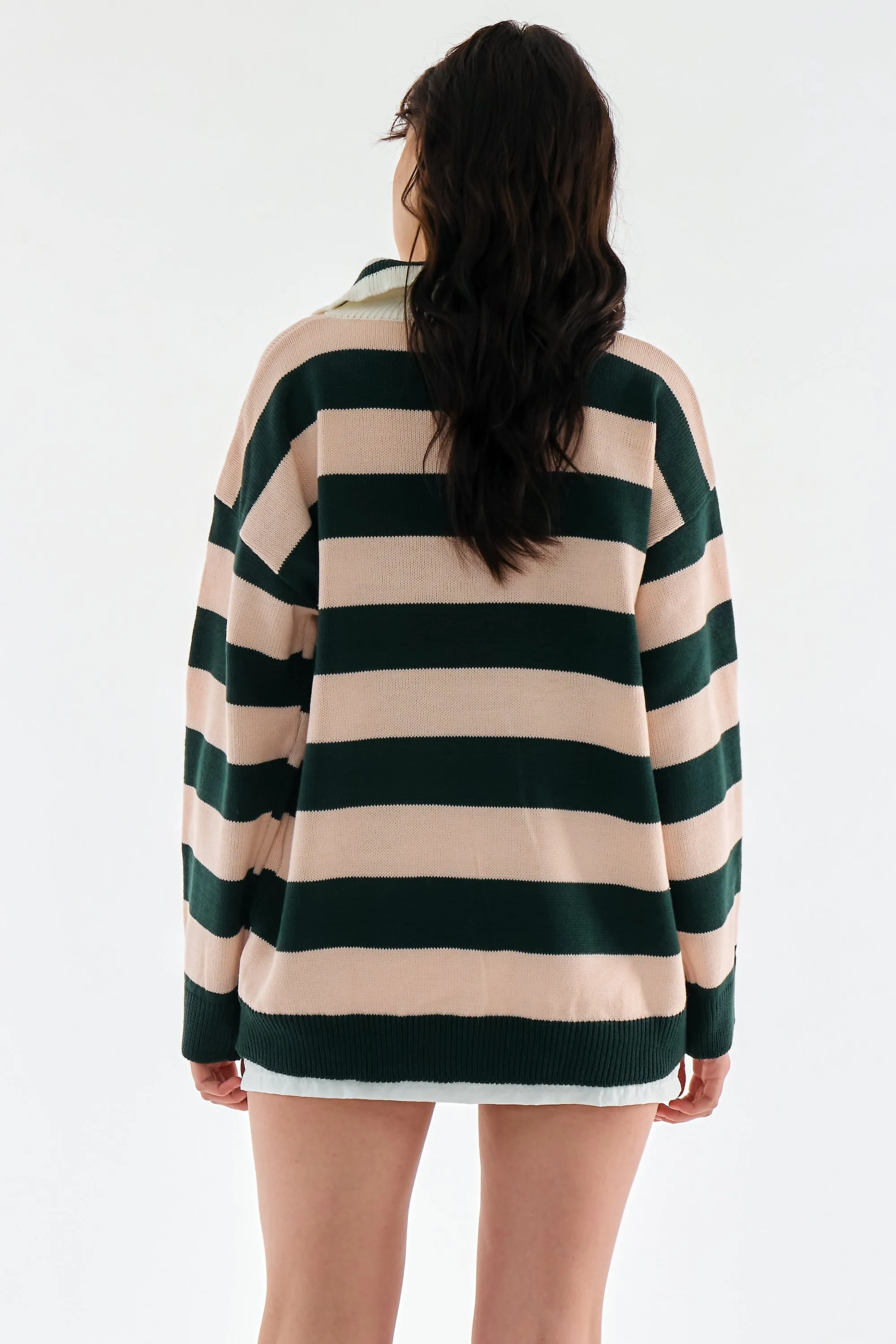 Rosy Stripe Collar Sweater sold by storets product image thumbnail 5