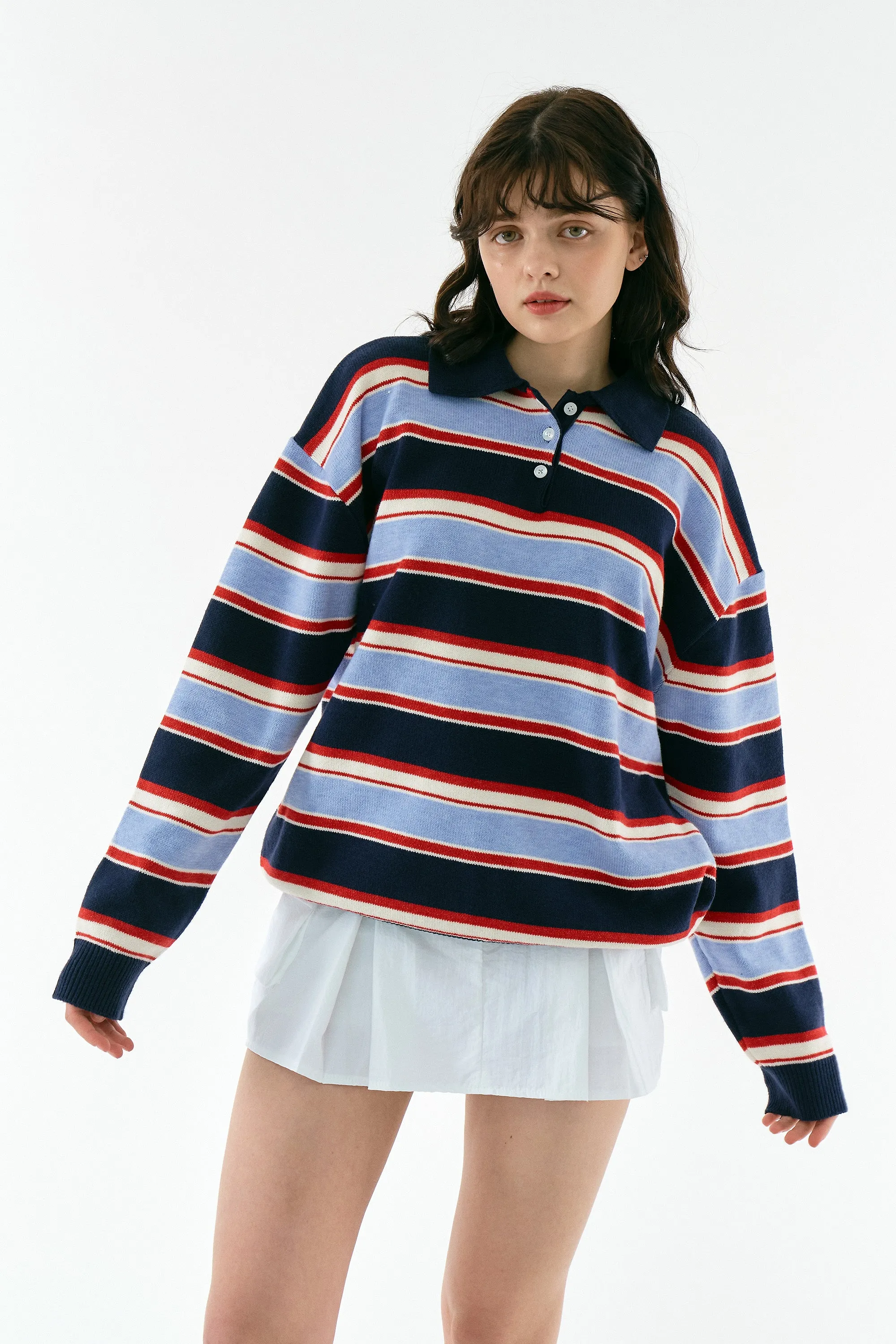 Flynn Stripe Collar Sweater sold by storets product image thumbnail 3