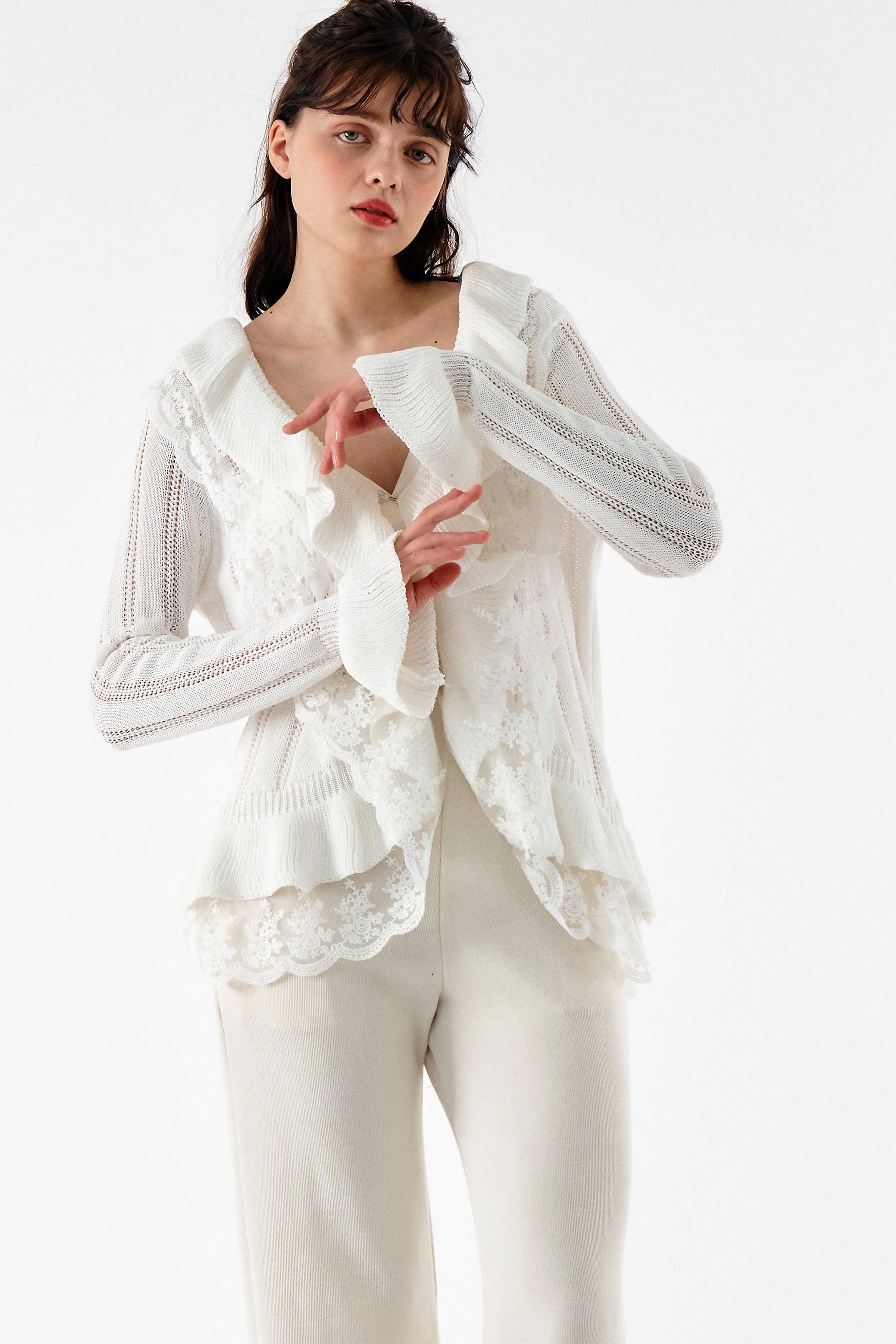 Miller Ruffle front Cardi Jacket sold by storets product image thumbnail 2