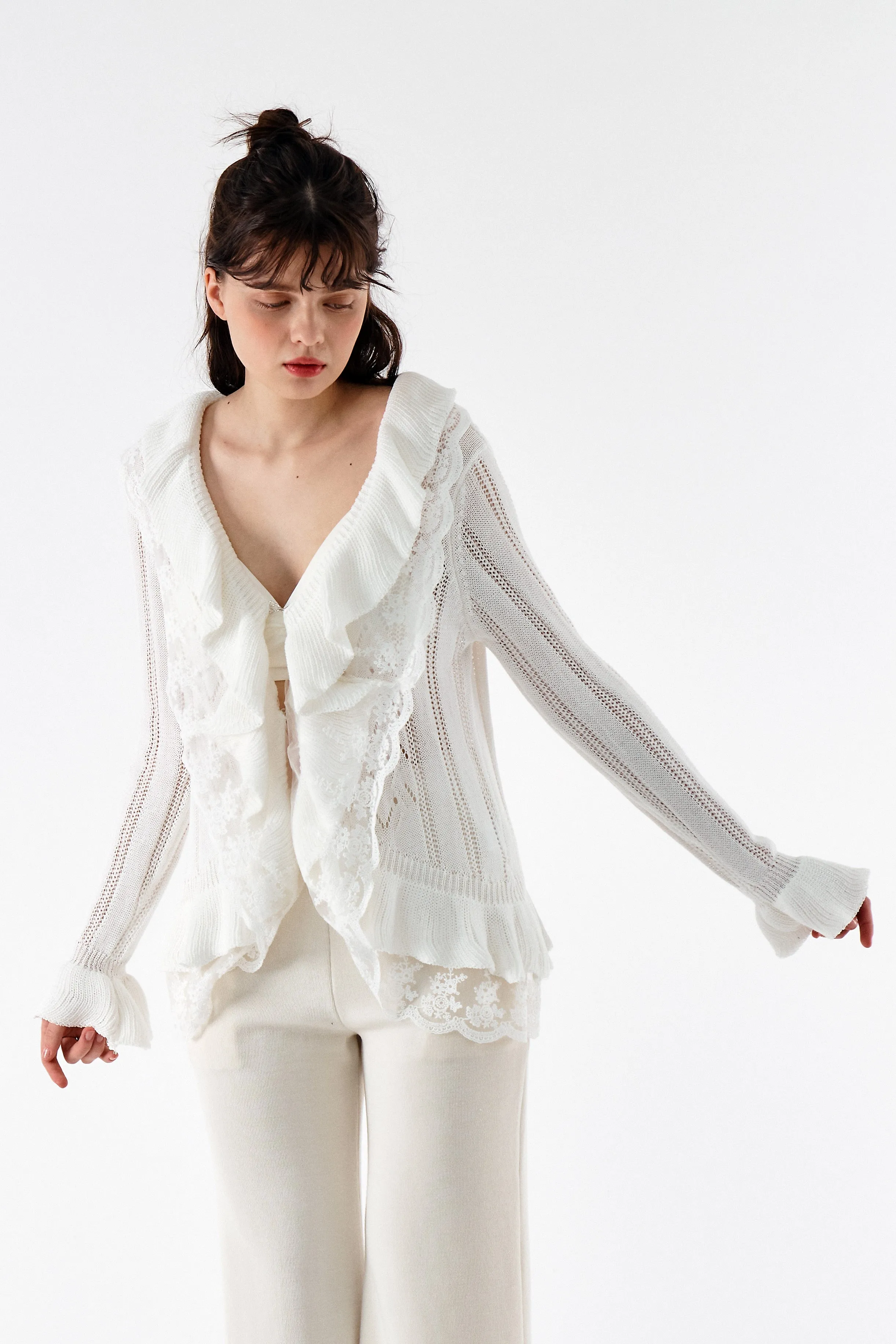 Miller Ruffle front Cardi Jacket sold by storets product image thumbnail 3