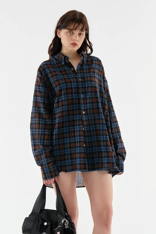 Emryn Oversized Tartan Shirt sold by storets