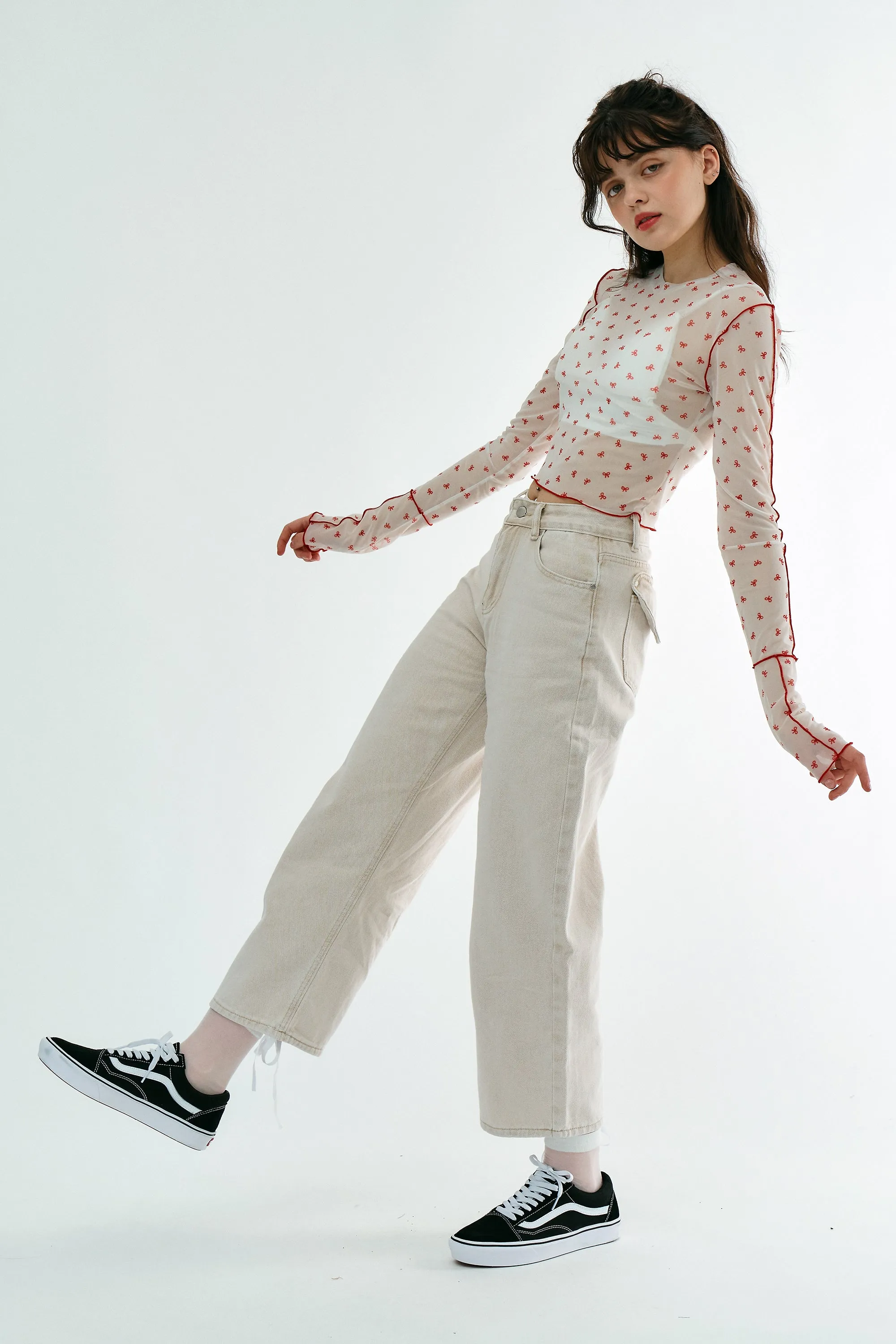 Avani Bow Printed Mesh Top sold by storets product image thumbnail 3