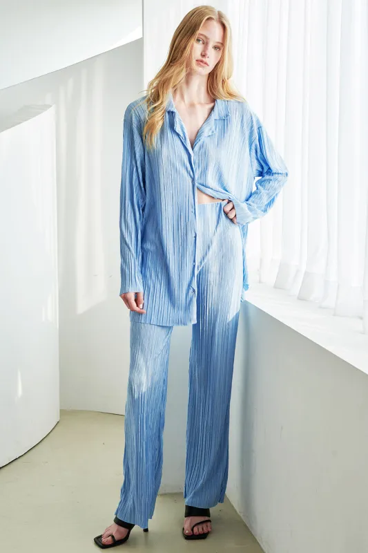 Maria Flared Leg Plisse Pants sold by storets