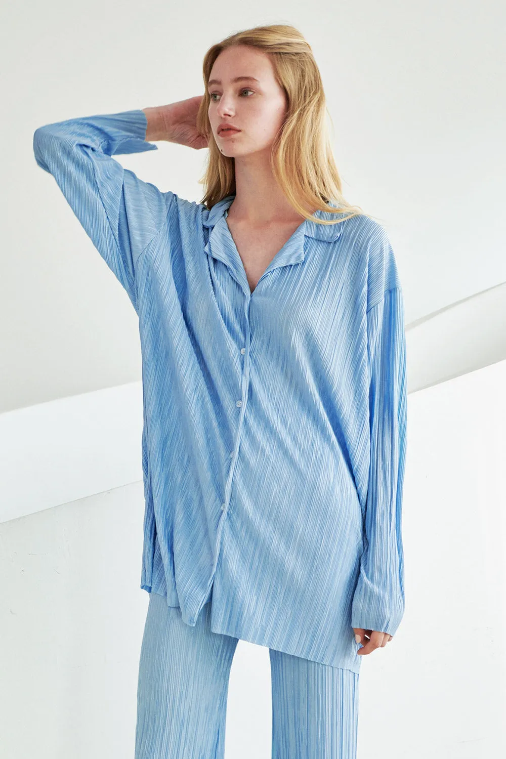 Maria Oversized Plisse Shirt sold by storets