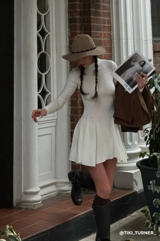 Kaisley Flare Knitted Dress sold by storets