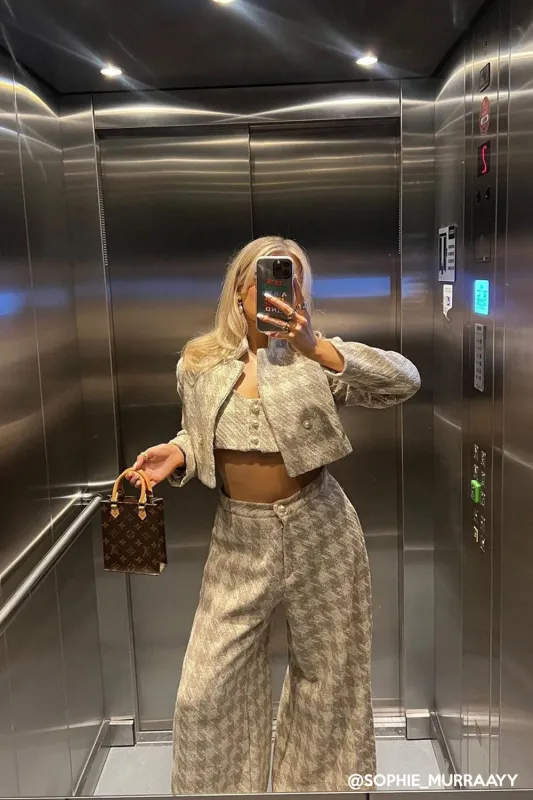 Milla Tweed Crop Top sold by storets
