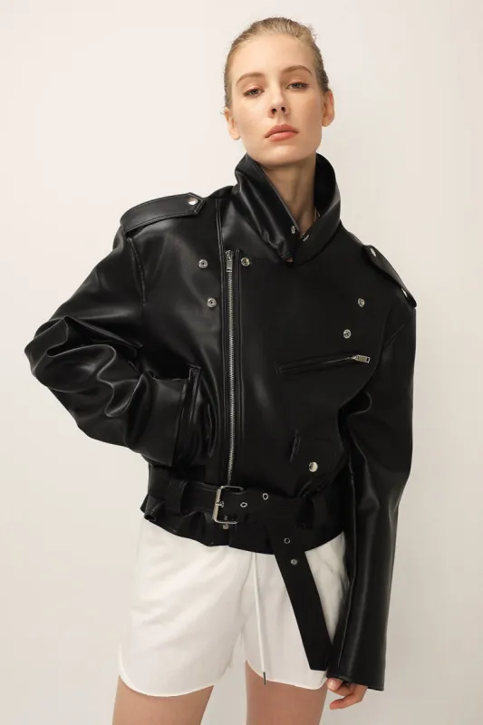 Emma Pleather Rider Jacket sold by storets