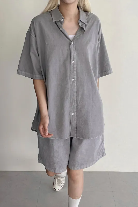 Luna Oversized Washed Shirt sold by storets