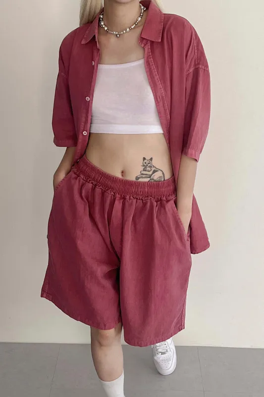 Luna Oversized Washed Shirt sold by storets