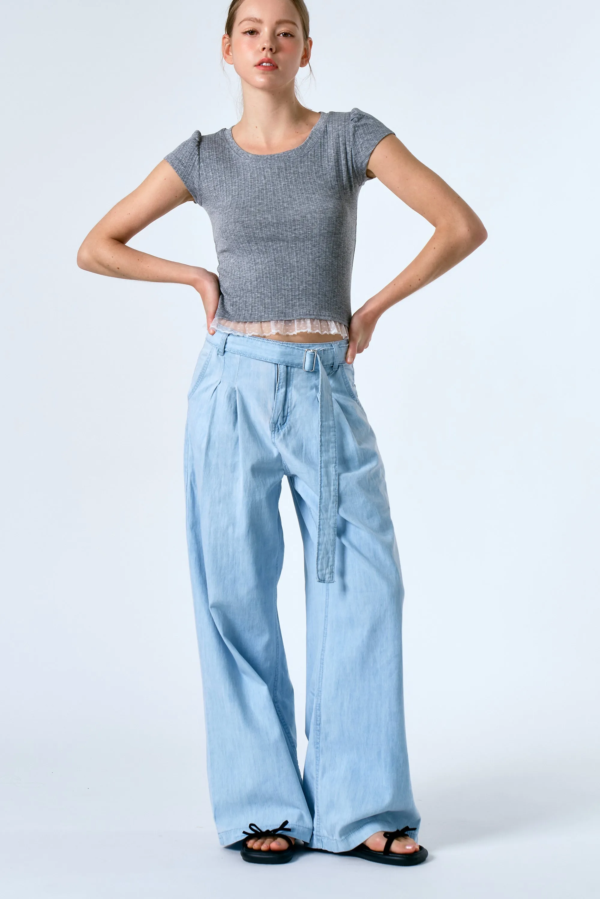 Alya Belted Wide Leg Jeans sold by storets product image thumbnail 5