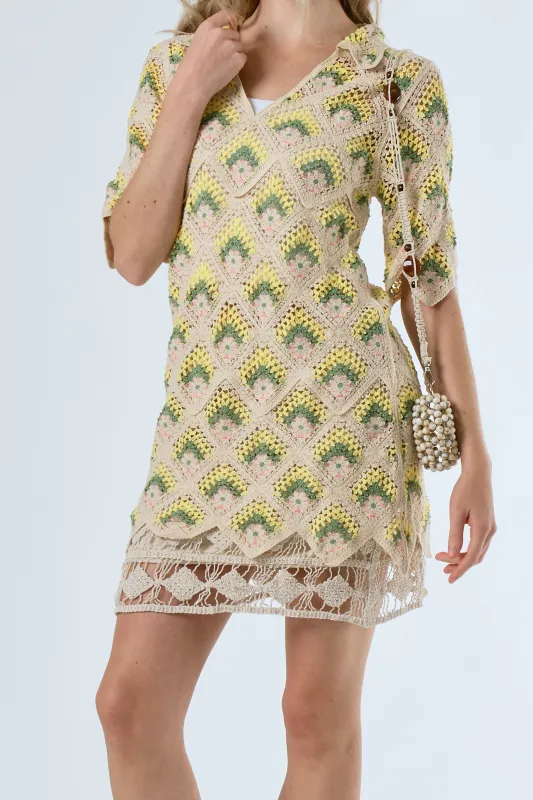 Glenn Crochet Mini Dress sold by storets