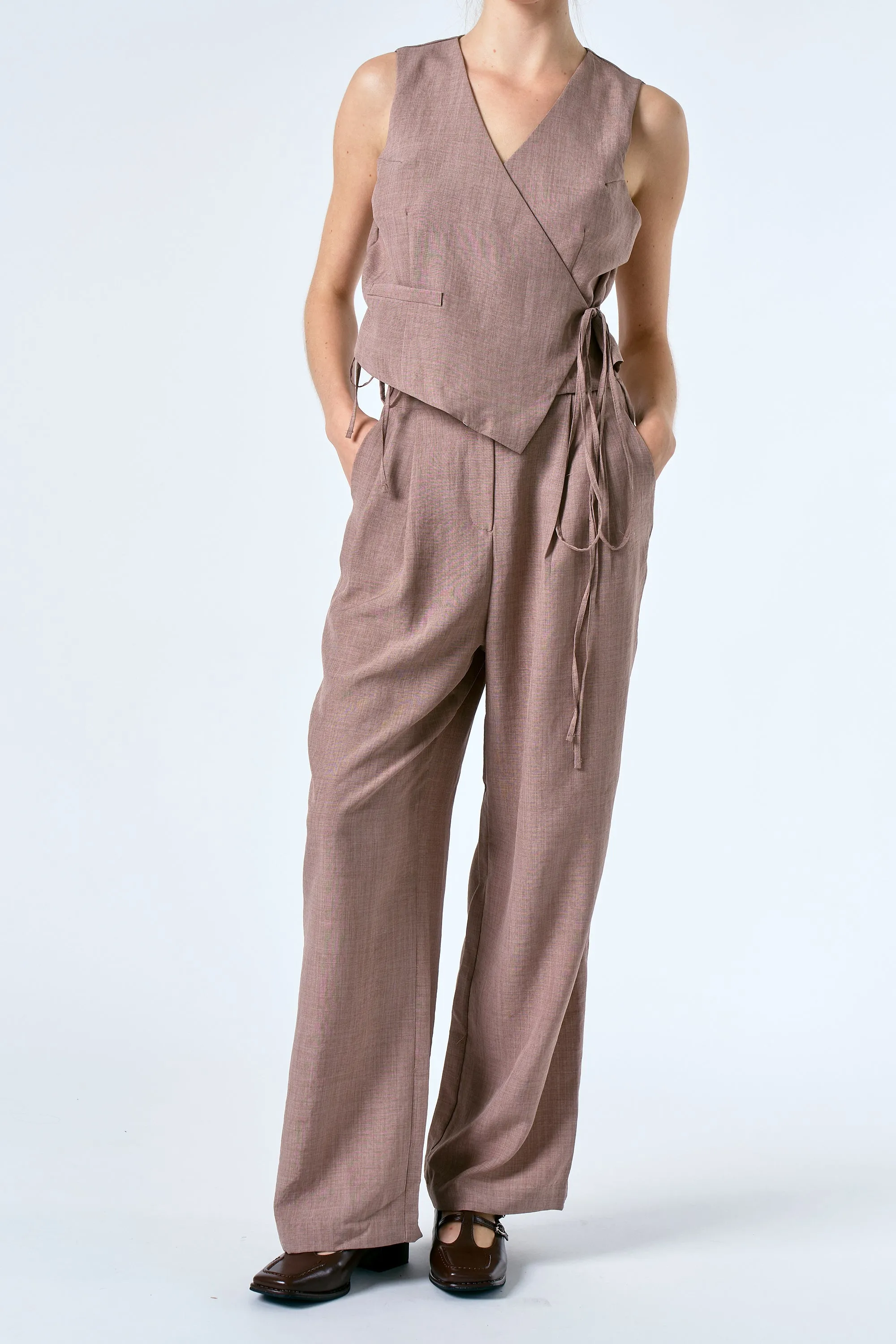 Sophie Pintucked Pants sold by storets