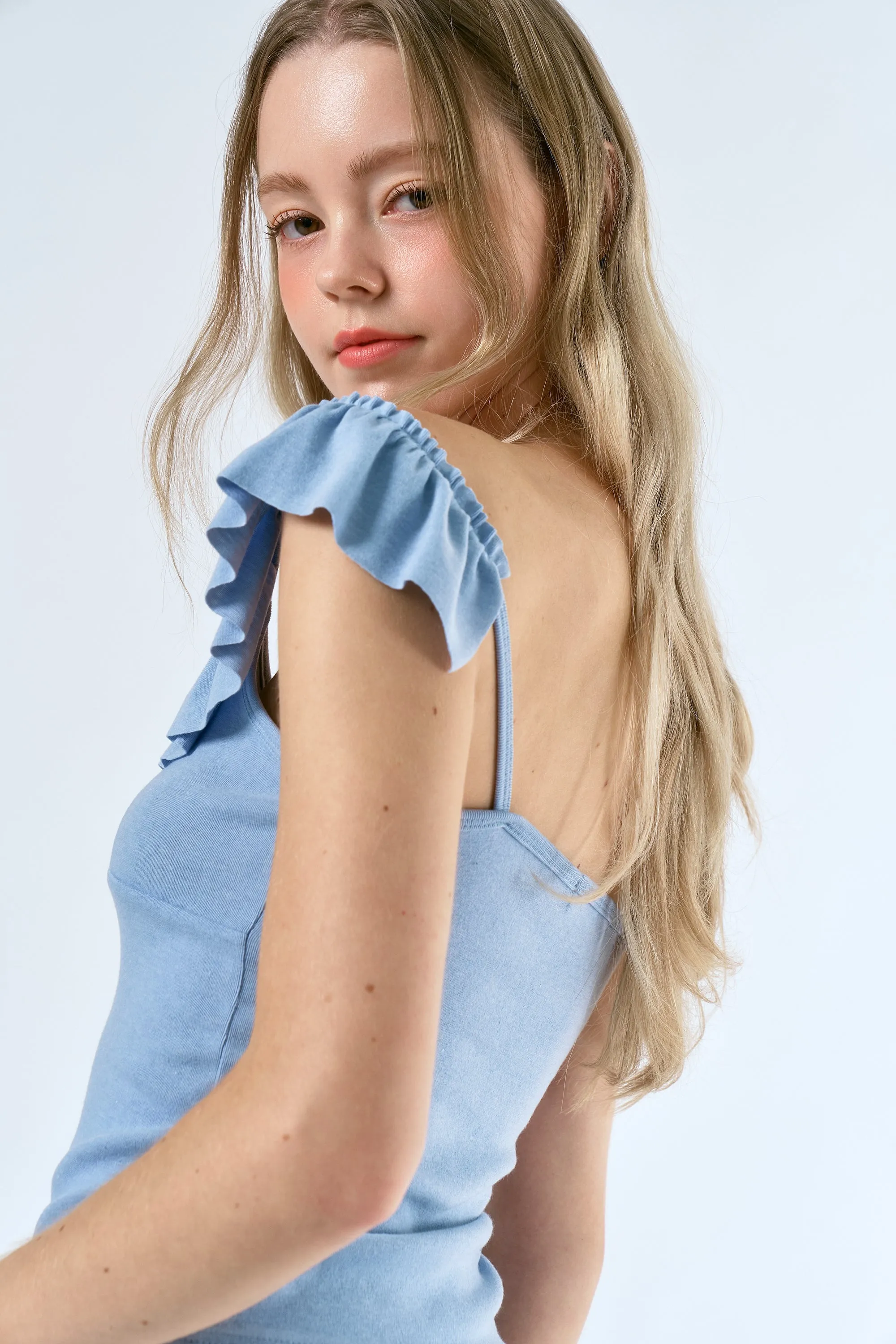 Ridley Ruffled Top sold by storets